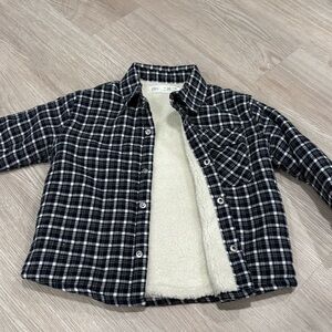 ZARA Boys Button-Up Shacket with Sherpa Lining - Size 2-3 years